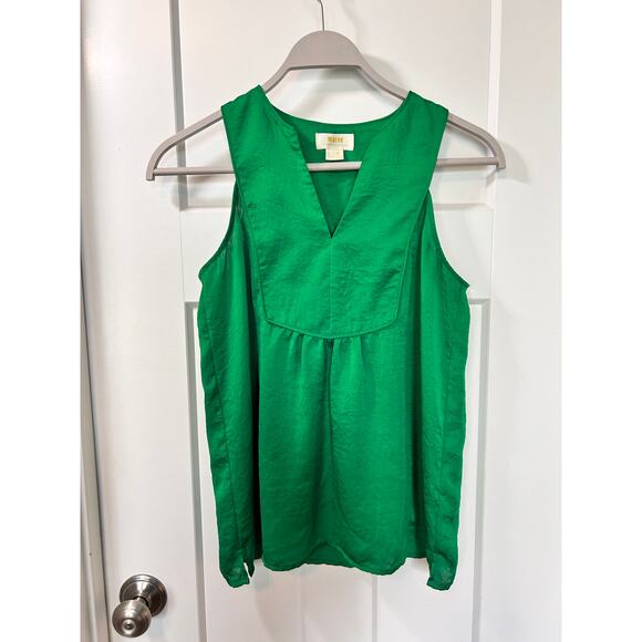 Maeve by Anthropologie Women's Silky Sleeveless Blouse Top Bright Green Size 2 - Picture 3 of 10